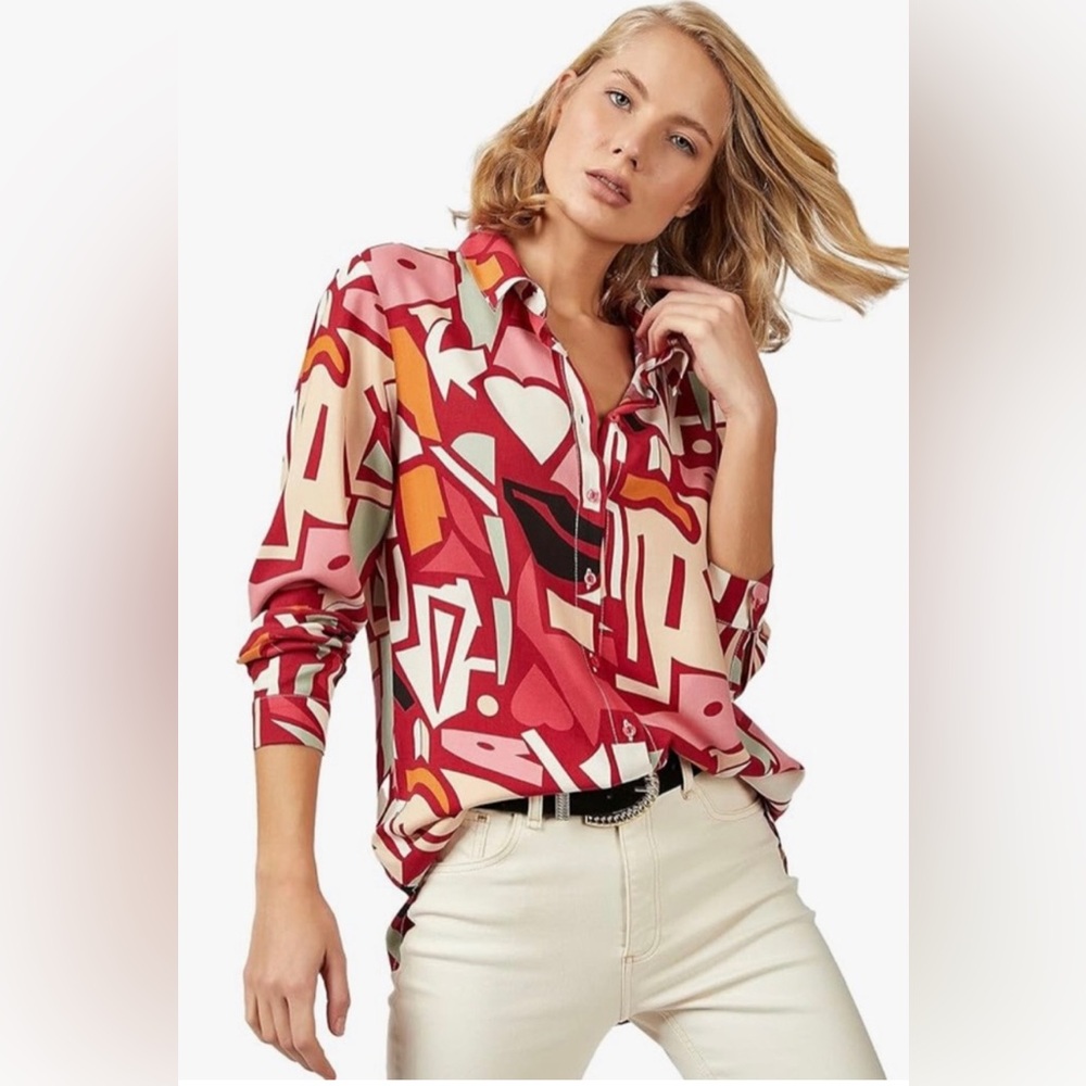 Big Dart Vibrant Abstract Button-Down Shirt